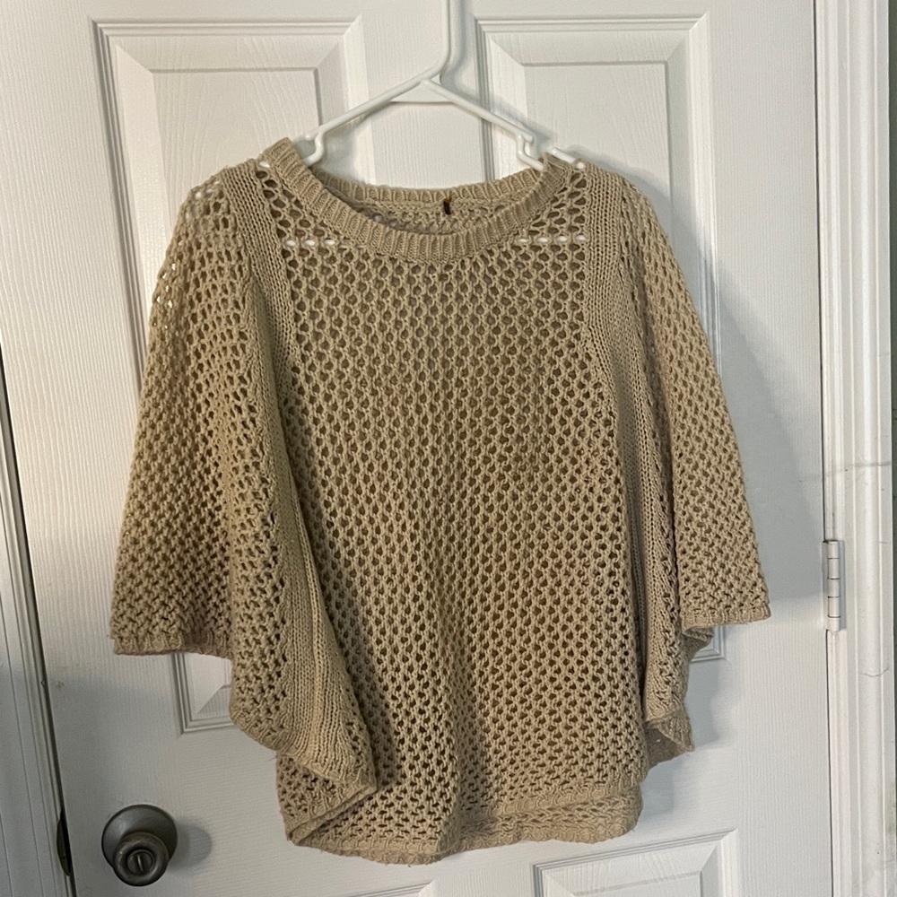 Tan Knit Poncho